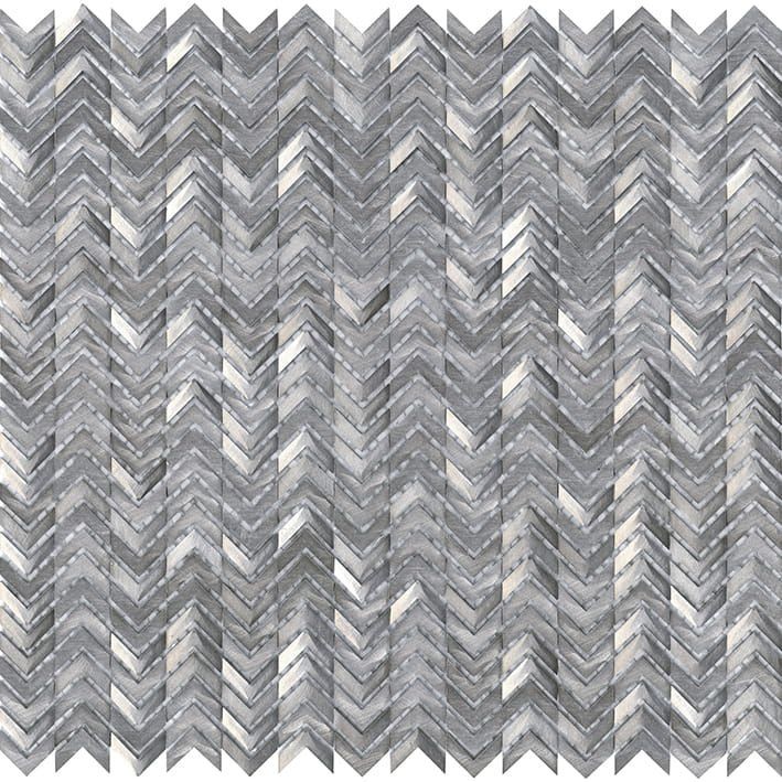 Mozaika Metalowa Szczotkowana Gravity Chevron 3D Srebrna 30x29,8 103659