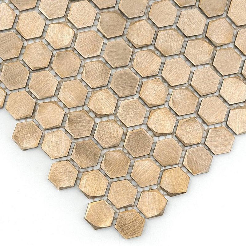 Dunin Metallic Allumi Gold Hexagon 14 30x30 mozaika heksagonalna metalowa 103549
