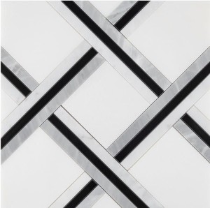 Dunin Herrenhaus Reinweiß Quadron 30x30 Steinmosaik