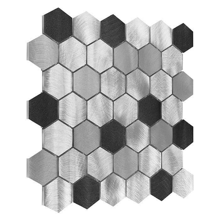 Dunin Metallic Allumi Grey Hexagon Mix 48 30x30 mozaika heksagonalna metalowa 103933