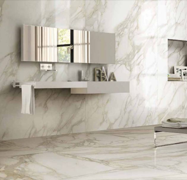 Płytki podłogowe Duże marmur biały ze złotą żyłą Florim Rex Etoile de Rex Étoile Creme Gloss 120x240 96176