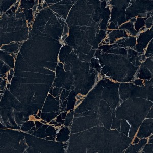 ABK Sensi Signoria Port Gold: 120x120 Natursteinoptik Fliesen, schwarzer Marmor