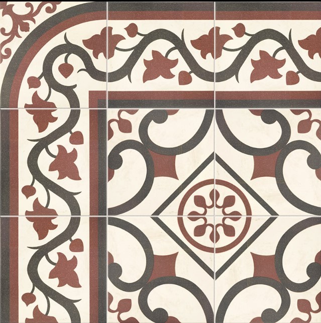 Płytki łazienkowe wrzoryste Mainzu Cenefa Deco Victorian 20x20 54432
