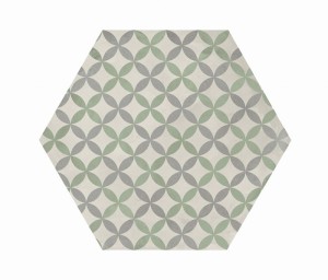 Marca Corona Terra Art Astro Sabbia/Menta Esagona 25x21,6 I418 Hexagonfliesen