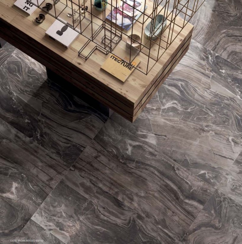 Gres cappuccino marmur półpoler Flaviker Supreme Exotic Brown Floor Anticato SPFLO44 60x120 75695