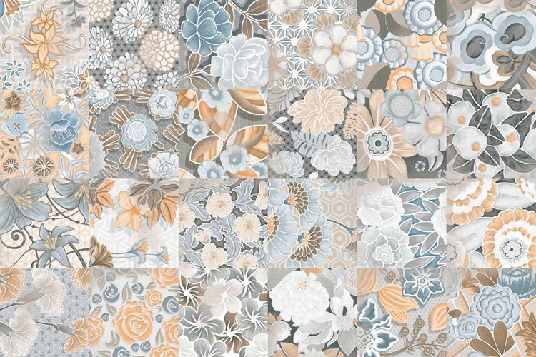 Vives Vodevil Flore Gris 20x20 płytki patchworkowe gresowe 155412