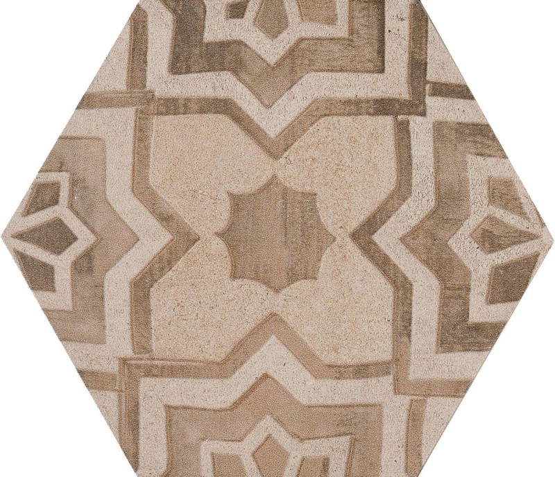 Sześciokątne plytki wzorzystę brązowe patchwork Clays Decoro Earth,Sand,Shell 21x18,2-70152