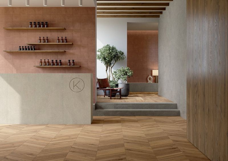 Marca Corona Elisir Royal Dorato Chevron 7,5x45 I894 płytki drewnopodobne 143242