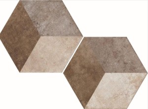 Fioranese Heritage Deco Texture 2: Beige Hexagonfliesen 34,5x40 cm