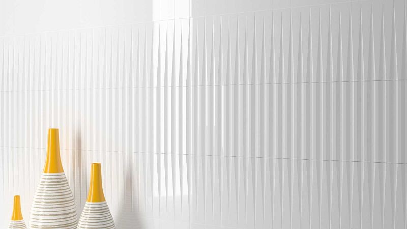 WOW Stripes Ice White Gloss 7,5x30 płytki 3D ścienne 158059
