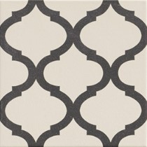 Mainzu Zellige Meknes 20x20: Beige-schwarze Arabesque Fliesen, 20x20 cm