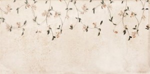 Mainzu Cierre Catania Minerva Closure Dekor: Weiße Badezimmerfliesen 15x30 mit Blumenmuster