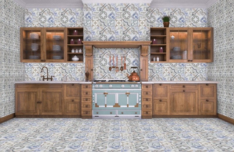 Płytki gres patchwork geometria beż grafit Porcelanosa Barcelona D 59,6X59,6 15122