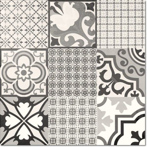 El Molino Logos Jet Negro 60x60 płytki podłogowe patchwork 156411