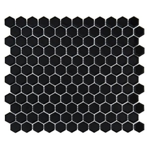 Dunin Mini Hexagon Black 26x30: Hexagonale Mosaikfliesen