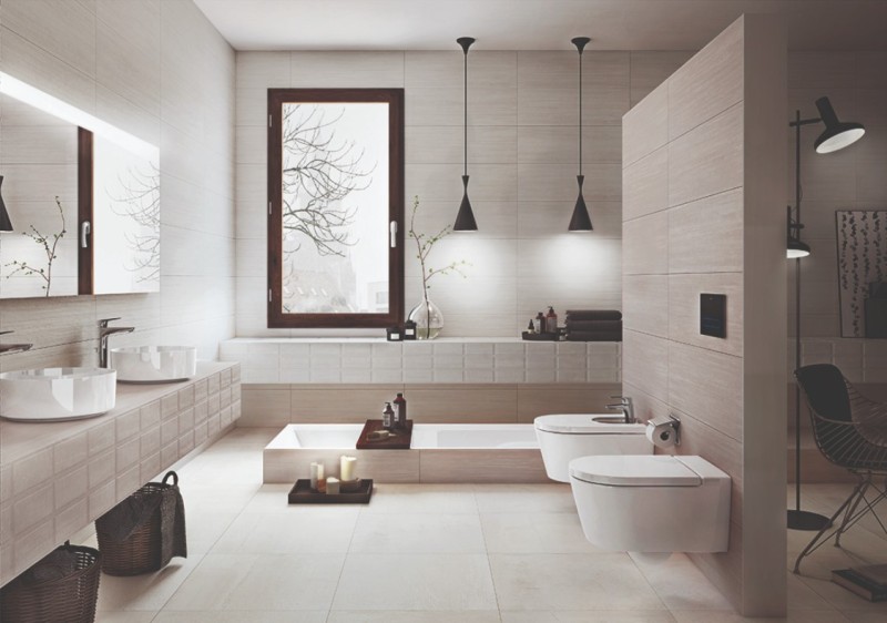 Płytki łazienkowe beżowe Roca Hotel Beige Suite 30X90,2 63835