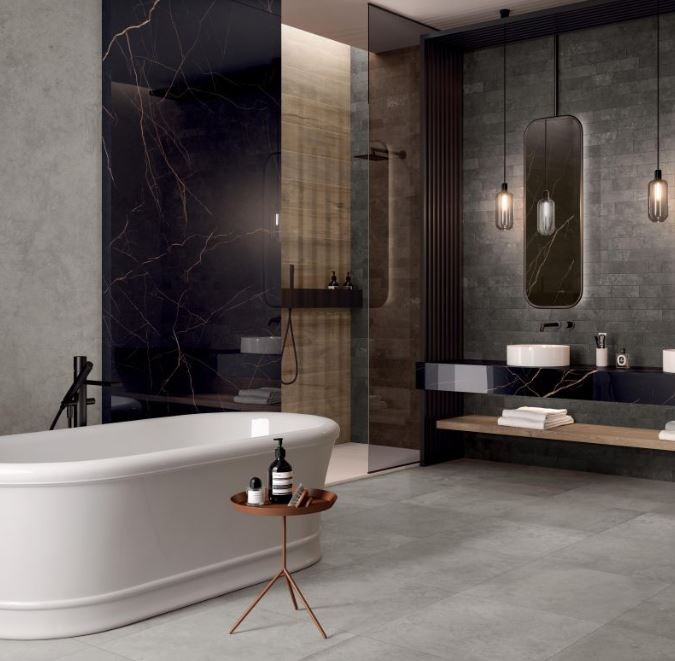 Spiek marmur czarny z białymi złotymi żyłami Flaviker Supreme Evo Noir Laurent lux 120x280 6mm 78873