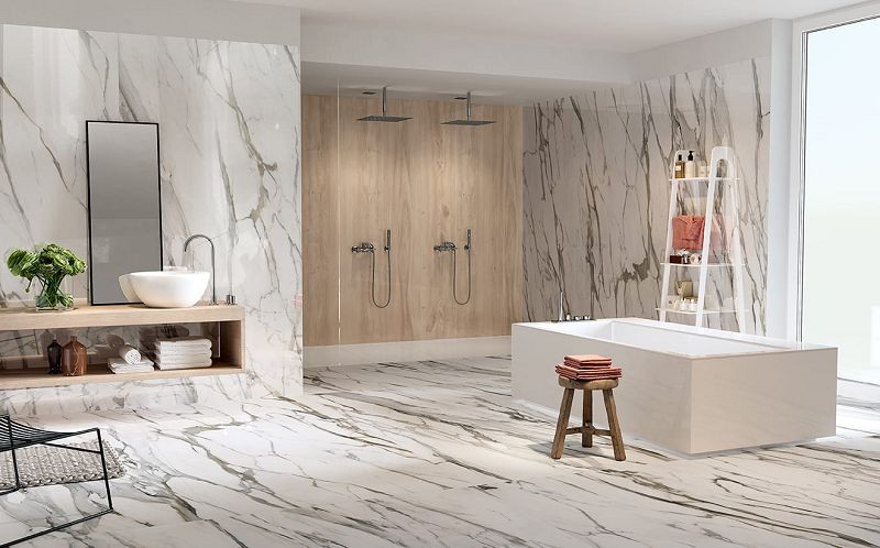 Fondovalle Infinito 2.0 Calacatta Gold Glossy 120x120 płytki gresowe imitujące marmur 105983