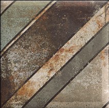 Mainzu Tin Tile Diagonal 20x20: Rostgraue Rombische Dekorfliesen