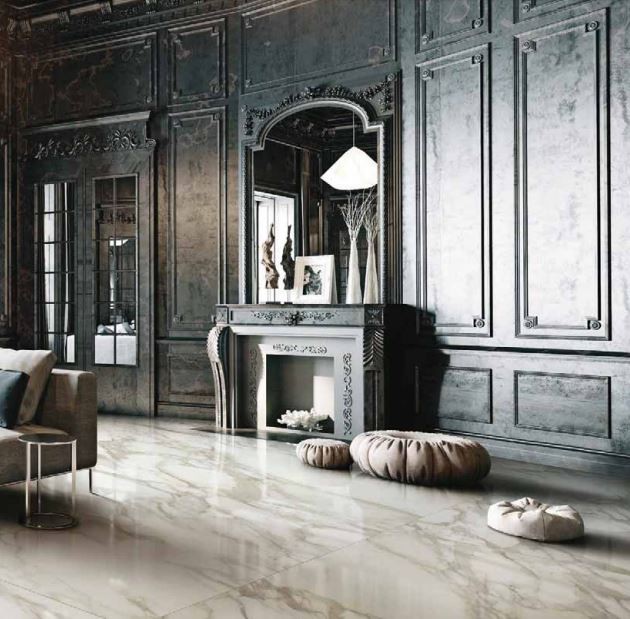 Płytki podłogowe Duże marmur biały ze złotą żyłą Florim Rex Etoile de Rex Étoile Creme Gloss 120x240 96178