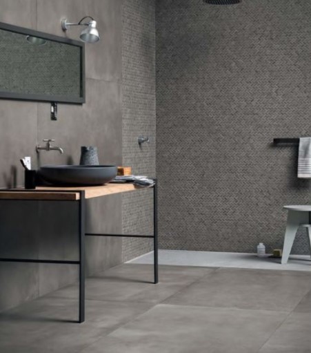 Płytki gres podłogowe beton szary wiełki format Marazzi Powder Graphite MMWY 75X150 18268