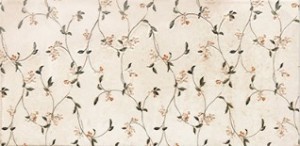 Mainzu Catania Minerva Dekor 15x30: Weiße Badezimmerfliesen mit Blumenmuster