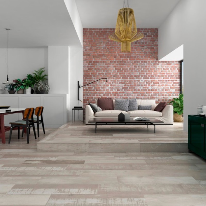 Płytki drewnopodobne biało-szare Aparici Chalkwood White Nat. Mosaico 29,75x29,75 66462