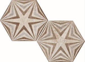 Fioranese Heritage Deco Texture 3: Beige Hexagonfliesen 34,5x40 cm