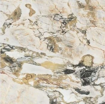 Płytki podłogowe marmur biały z czarną złotą żyłą Florim Rex Etoile de Rex Étoile Symphonie Gloss 120x120 crt 95900