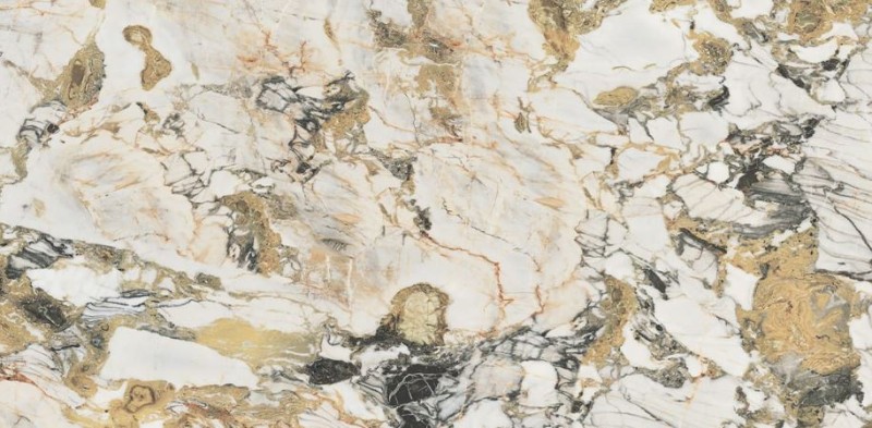 Płytki podłogowe marmur biały z brąz złotą żyłą Florim Rex Etoile de Rex Étoile Symphonie Gloss 60x120x6mm crt 95920