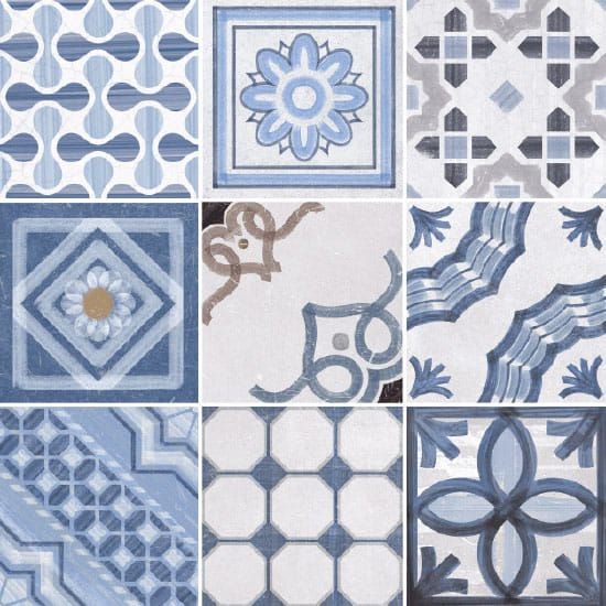 Fioranese Cementine Shiny Mix Blue Lucido 20x20 CSH20B płytki patchworkowe gresowe 164137
