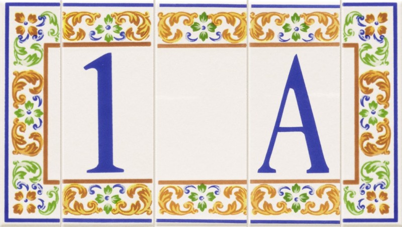 Płytki dekoracyjne białe Mainzu Zócalo Alhambra Numeros Letras 6x15 63036