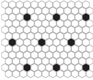 Dunin Mini Hexagon B&W Spot 26x30: Hexagonale Mosaikfliesen