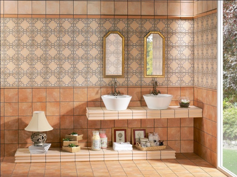 Płytki łazienkowe wrzoryste biało-niebieske Mainzu Barro Decor 20x20 54499