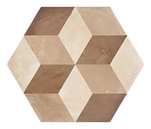 Marca Corona Terra Cubo Esagona Version C 25x21,6 0399 hexagonale Fliesen