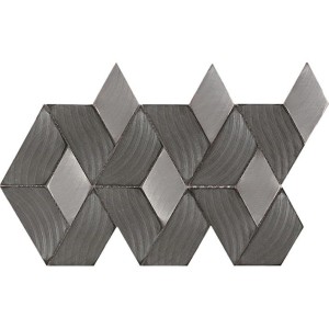 Gravitations-Metallmosaik Trapez 3D, gebürstet, Graphit, 35,8x23,7 cm