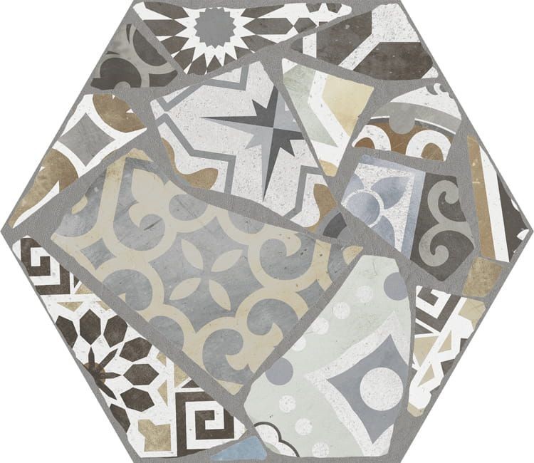 Aparici Studio Stamp Hexagon 25x29 płytka heksagonalna patchwork 110235