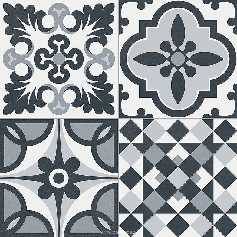 Gayafores Heritage Black 33,15x33,15 płytki patchwork podłogowe 131829