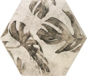 ZYX Amazonia Tropic Grau 32x36,8 hexagonale Patchwork-Fliesen