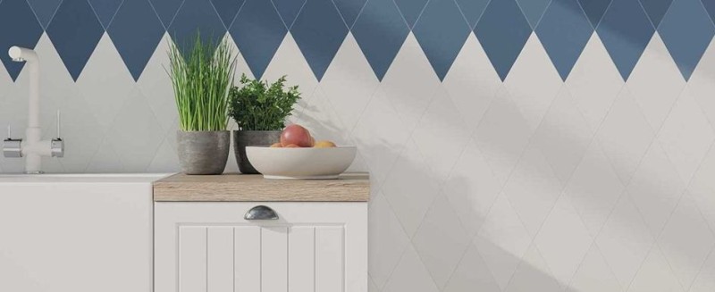 Płytki podłogowe biały romb Wow Flow Diamond Decor White 14x24 101368