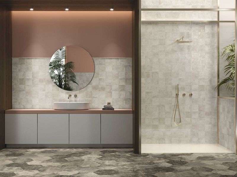 ZYX Amazonia Grey 32x36,8 płytka metalizowana heksagon 158623