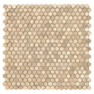 Dunin Metallic Allumi Gold Hexagon 14 30x30: Metallische Mosaikfliese