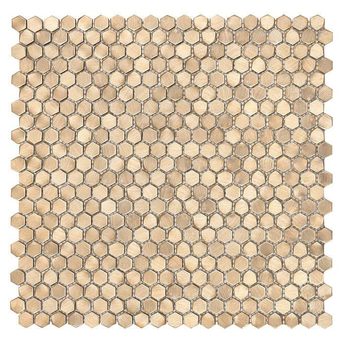 Dunin Metallic Allumi Gold Hexagon 14 30x30 mozaika heksagonalna metalowa 103547