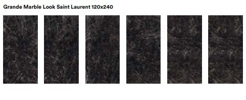 Płytki spieki imitujące ciemny marmur z jasną żyłą Marazzi Grande Marble Look Saint Laurent Matt 120x240 36729
