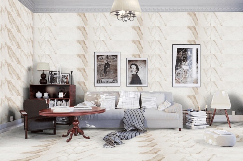 Płytki imitujące trawertyn beżowe połysk Supreme Golden Calacatta Lux 60x120 14289