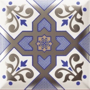 Mainzu HD Effects Dekor Esna Blu 15x15: Blaue Orientalische Fliesen