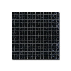 Ell Casa Carbon Glossy 30,5x30,5: Kleine schwarze Mosaikfliesen, Silbermix
