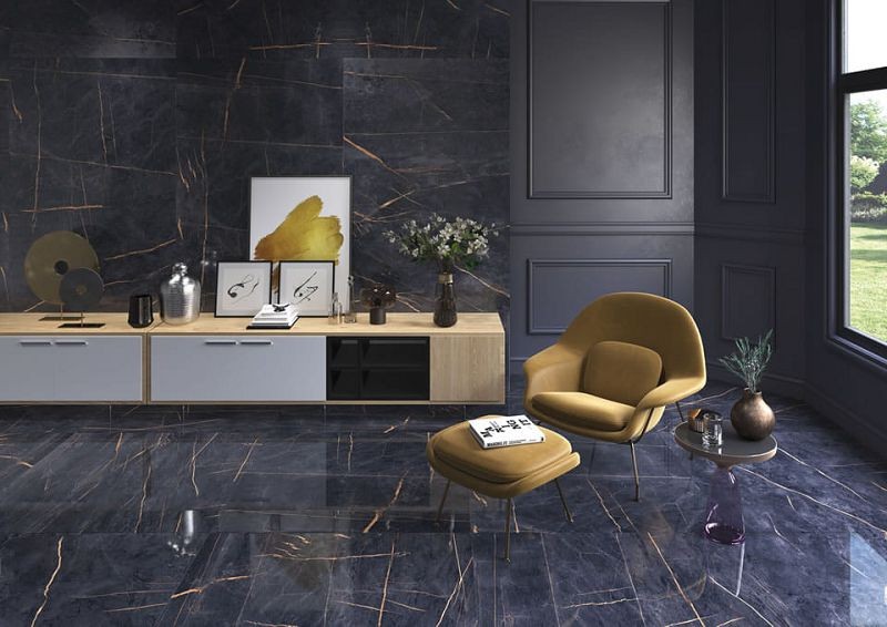 Magnifica Piamonte Negro 120x120 płytki marmurowe gresowe 105385