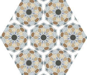Keros Hexa Al-Andalus Mix 23x27 Heksagon Fliese Marokkanischer Patchwork