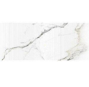 ITT Calacatta Paonazzo Glänzende Dekor Wandfliese 29,5x90 Marmoroptik